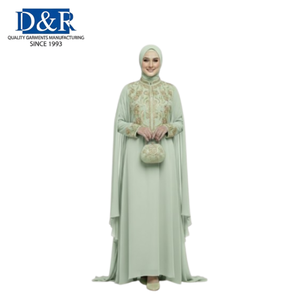 Robe de prière décontractée légère pour femme, ensemble hijab musulman, vêtements islamiques OEM malaisiens, abaya en gros, tenue de prière Namaz – Meilleure vente - Product Image 2