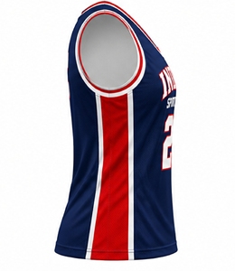 Maillot de basket-ball bleu marine, col en V, sans manches, numéro 25, maille respirante, unisexe - Product Image 6