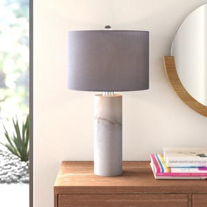 Luxury Marble <b>Bedside</b> Lamp With Minimal Modern Silhouette Chic Neutral Contrast And Timeless Decorative Beauty - Product Image 2