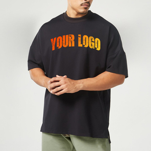 T-shirt surdimensionné personnalisé pour homme 100% coton, épaules tombantes, col montant étendu, haute qualité, dernière arrivée, meilleure fabrication - Product Image 2
