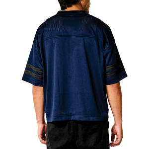 Camiseta deportiva de malla azul marino personalizada al por mayor, estilo oversize, para fútbol americano, unisex, servicio OEM, EE. UU. - Product Image 5