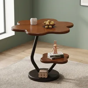 Modern Minimalist <b>Small</b> Coffee <b>Table</b> with Storage Rack and Iron Frame for Living Room and Bedroom Home Furniture Wood Top - Product Image 2