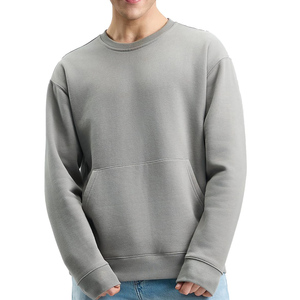 Custom Sweatshirt For <b>Men</b> Crew Neck Drop Shoulder <b>Pullover</b> Streetwear High Quality Unique Design Basic Cotton Blended - Product Image 1