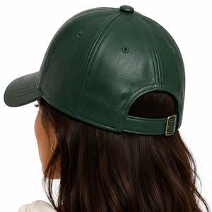 Unisex Leather <b>Baseball</b> <b>Cap</b> Premium Leather Adjustable 6-Panel Casual Lightweight Comfortable Daily Wear Leather <b>Baseball</b> <b>Cap</b> - Product Image 1