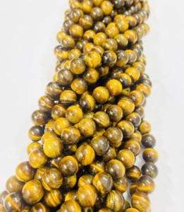 Cuentas Redondas de Ojo de Tigre de Rare Gems Factory, 15.5 Pulgadas, Certificadas por Terceros de Rajasthan, para la Fabricación de Joyas - Product Image 2