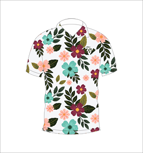 Men’s <b>White</b> Multicolor Floral Print <b>Polo</b> Shirt Short Sleeve Casual Summer Golf Shirt - Product Image 4