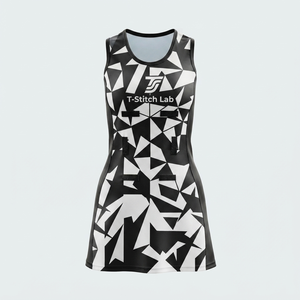Uniforme de Netball para Mujer de Alta Calidad, Ligero, 100% Poliéster, Diseño Sólido Geométrico, Vestido de Tenis Ajustado sin Mangas de Secado Rápido - Product Image 4