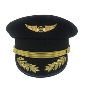 Gorra de Capitán Formal para Oficiales Mayores, Personalizada para Aerolíneas, Visera Negra, 100% Algodón, Tela de Velour, Impresión por Transferencia de Calor, Unisex, Cuatro Colores - Product Image 5