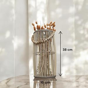 Handmade Bamboo <b>Lantern</b> with Wooden Beads Candle Holder Eco Friendly Rustic <b>Tealight</b> Lamp Natural Bamboo Lighting OEM Supplier V - Product Image 6