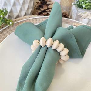 Napkin Rings <b>Set</b> of 6 Wooden <b>Beads</b> Napkin Rings Rustic Wooden Napkin Ring Holder for Table Decoration Wood <b>Beads</b> & Jute Twine - Product Image 3