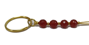 Porte-clés en cristal de haute qualité, perles rondes en cornaline rouge, porte-clés en pierre naturelle, cadeaux pour femmes, vente en gros - Product Image 5