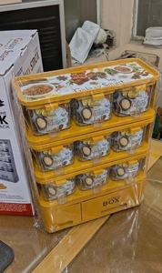ชั้นวางเครื่องเทศแบบตั้งโต๊ะ 6 ช่อง พร้อมภาชนะแก้วและลิ้นชัก |   ที่ใส่เครื่องปรุงครัวสมัยใหม่และชั้นวางเก็บสมุนไพร - Product Image 3