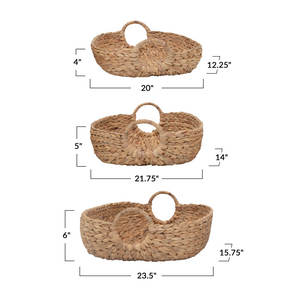 Panier tissé décoratif d'eau de jacinthe Rangement à la maison et accessoire décoratif - Product Image 2