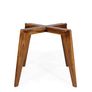 Table à manger ronde en bois de style moderne du milieu du siècle avec pieds coniques, table basse circulaire en bois massif pour salon et bureau - Product Image 4