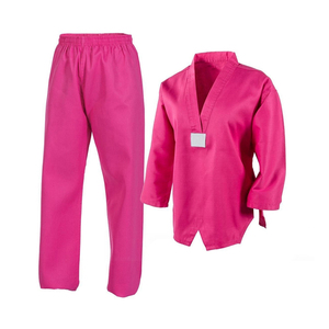 Uniforme de Taekwondo rose 100% coton durable, coupe régulière pour adultes, unisexe, kit de vêtements d'arts martiaux - Product Image 5