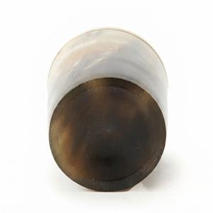 Handcrafted Eco-Friendly Horn Glass Buffalo Horn Beaker Brass Rim Polished Tumbler Metal Accent Natural Drinking <b>Cup</b> Artisanal - Product Image 3