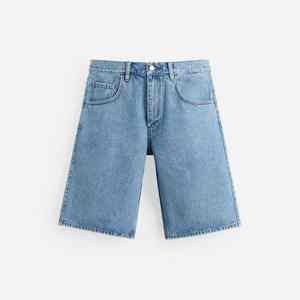 Shorts en jean décontractés mi-taille pour homme, style vintage, 100 % coton, respirants, séchage rapide, ourlet brut, fermeture éclair avant, strass - Product Image 3