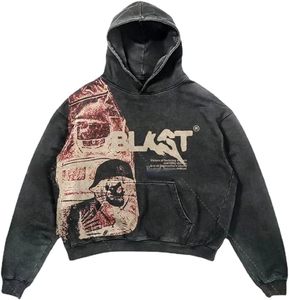 Sudadera con Capucha Y2K Gótica Casual con Estampado de Calavera, Sudadera de Manga Larga Harajuku para Hombre - Product Image 2