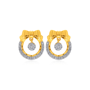 14K Yellow Gold Round Diamond Stud Earrings Round Brilliant Cut Lab Grown Diamonds Elegant Designer Jewelry for Women - Product Image 1