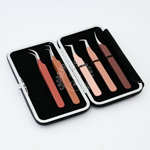 Top Trending Fiber Tip <b>Lash</b> Tweezers Eyelash <b>Cluster</b> Tweezer Set Vendor 45 90 Degree Angled for Volume <b>Lash</b> Extensions Tool - Product Image 6