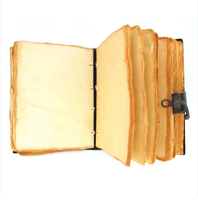 Journal en cuir véritable fait main de qualité supérieure avec serrure, design lune, carnet de notes vintage rechargeable, carnet de voyage, carnet de croquis, cadeau