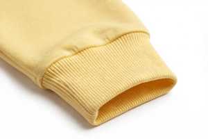 Sweat-shirt en molleton épais à col rond jaune en coton, à épaules tombantes, manches longues, brodé, pull Cherish, haut d'automne - Product Image 5