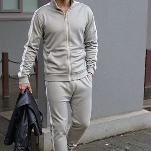 Ensemble de survêtement décontracté pour homme, veste à col montant zippée, pantalon de sport, ensemble 2 pièces, style hip-hop, pour la course et le jogging - Product Image 1