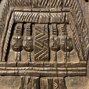 Panel de Pared de Madera Tribal Naga de la India, Tallado a Mano, Decoración Arquitectónica, Estilo Rústico Antiguo, para Interiores de Hotel, Combinable, 1 Contenedor - Product Image 5