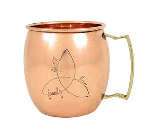 Mug à Moscow Mule en cuivre pur de style européen avec poignée en laiton, fournitures de bar, décorations, mugs à bière au gingembre écologiques - Product Image 1