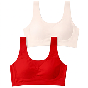 Soutien-gorge de sport pour femme, dos nageur, maintien moyen, noir ivoire, couleur unie, vêtements de sport - Product Image 4