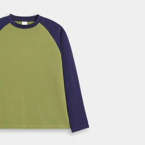 Camiseta unisex de manga larga de dos tonos, algodón suave, cuello redondo informal para verano, 100% algodón, informal, para uso diario. - Product Image 2