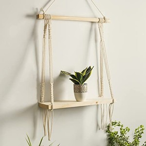 Estante de Pared de Macramé de Bambú para Plantas - Lino Artesanal al por Mayor - Product Image 4