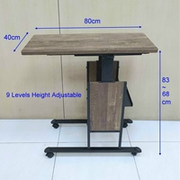 Table basse moderne en fer, table d'appoint réglable en hauteur sur 9 niveaux pour lit ou canapé, meuble de salon, support noir, marque SCE