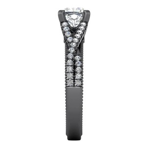 Bague pour femme en or noir avec diamant de laboratoire cultivé en laboratoire et accents de pierres précieuses - Product Image 2