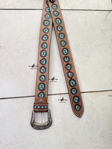 Luxury Famous Brand Designer Hand Tooled Leather Belts Stylish Handmade Belts Boho Vintage Adjustable Western Leather Belts - Product Image 6