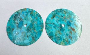 Composite turquoise Watch Dial : 31.50 mm Round One Sided Polished Watch <b>Face</b> - Product Image 5