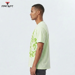 Hot Selling Custom Wholesale Price Sport T-shirt Gym Oversized Loose Fit Short Sleeve 100% Cotton Screen Printed Shirt - Product Image 3