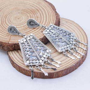 Antique Jumka 925 boucles d'oreilles en argent Sterling bijoux traditionnels en argent pour la vente en gros Boho géométrique femmes anniversaire IGI - Product Image 5