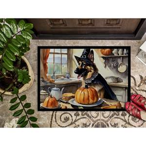 พรมเช็ดเท้าหน้าประตูฟักทองเยอรมันเชฟเพิร์ดกันลื่นในร่มกลางแจ้งพรมปูพื้นทางเข้าบ้านแบบซักได้ต่ำ24ชม. X 36W - Product Image 3