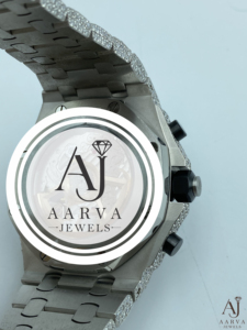 AARVA JEWELS นาฬิกาข้อมือผู้ชายสุดหรูสแตนเลสโครโนกราฟ ขนาด 42 มม. คริสตัลแซฟไฟร์ ระบบควอตซ์ สายแบบกำไลข้อมือ - Product Image 5