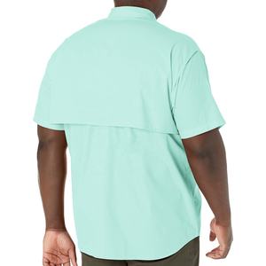 Alta calidad estilo Safari suelta Color sólido moda ropa a granel mezcla de ropa Bale personalizado camisa informal de manga corta para hombres - Product Image 6