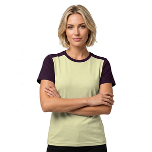 Men's <b>Raglan</b> <b>Sleeve</b> Color Blocked Knitted <b>T</b>-<b>Shirt</b> O-Neck Regular Fit Solid Casual Style Short <b>Sleeve</b> Top - Product Image 3