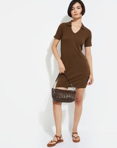 Vestido Ajustado de Manga Corta con Tejido Acanalado, Personalizado y de Primera Calidad, Proveedor de Vestidos de Punto Ajustados, OEM ODM - Product Image 6