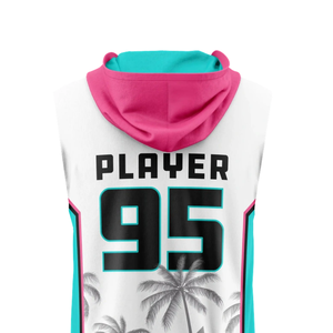 Maillot de football sans manches à capuche pour garçons Palm Tree 7v7, motifs sublimés Skyline, nom d'équipe personnalisé, numéro de joueur, vêtements pour jeunes - Product Image 4