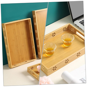 Premium Handmade Wooden Serving Tray for Kitchen Dining <b>Coffee</b> <b>Table</b> Breakfast Serving <b>Rustic</b> Farmhouse Style Trays - Product Image 3