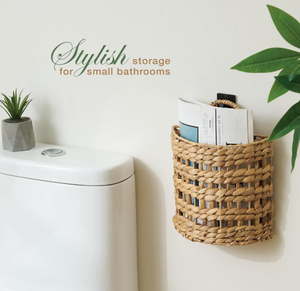 Water Hyacinth Woven <b>Wall</b> Hanging Decorative <b>Storage</b> <b>Basket</b> for Kitchen Garage Living Room Bathroom Books <b>Storage</b> - Product Image 4