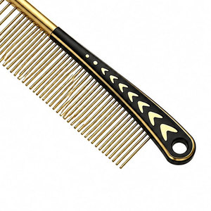 Metal Pet Grooming Comb with Stainless Steel Teeth Black Handle for <b>Dog</b> Cat Hair Care - Product Image 2