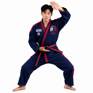 Kimono de karaté bleu marine personnalisé pour adulte, entraînement et compétition d'arts martiaux, coton écologique léger, logo personnalisé OEM ODM - Product Image 1