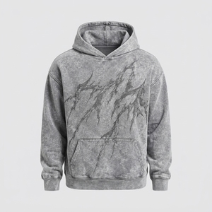Sudaderas con capucha para hombre con estampado acid wash que combinan efectos vintage lavados, diseños llamativos, tela premium y un estilo streetwear cómodo. - Product Image 4