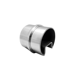 Modern Inline Slot Tube Cap <b>Rails</b> Glass Railing Handrail Stair Railing Stainless Steel 2 Way Tube Connector Deck <b>Wall</b> 12mm - Product Image 1